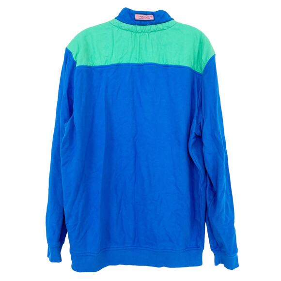 Vineyard Vines Blue Green Quarter Zip Sweater Sz M - Picture 5 of 6